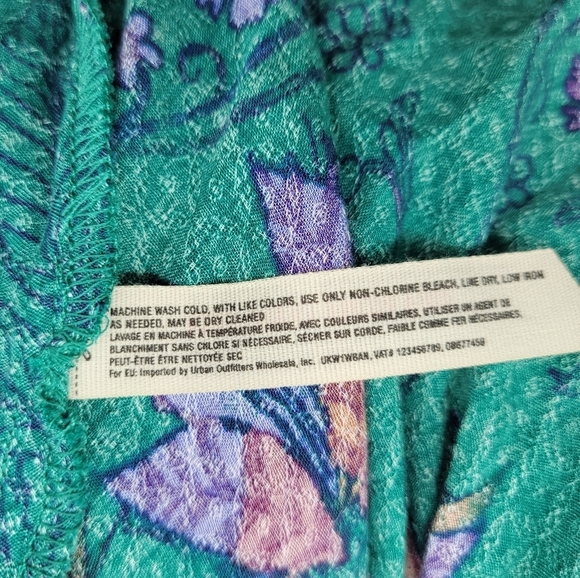 Free People Womens Teal Tropical Floral Chemise Slip Dress Size S.P - Picture 6 of 11